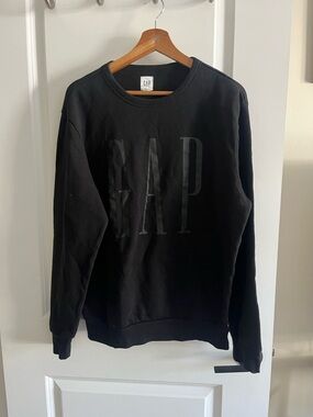 GAP Women's Relaxed Fit Black Logo Sweatshirt Sz M